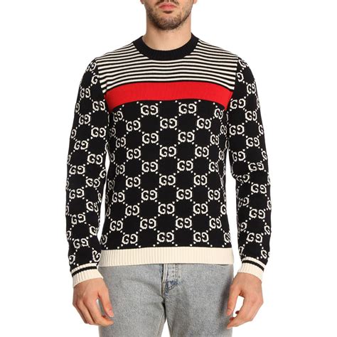 gucci men's v neck sweater|Gucci sweater hoodie for men.